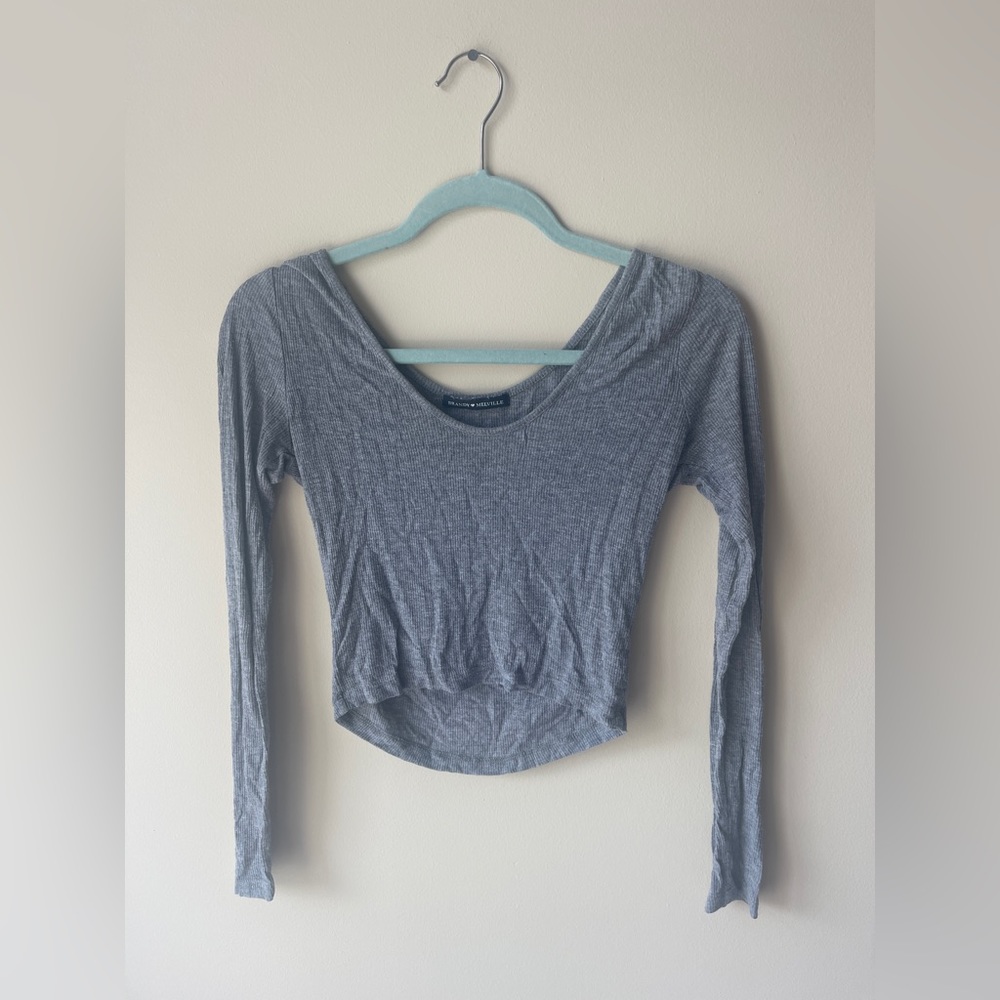 Brandy Melville Grey Long Sleeve Top